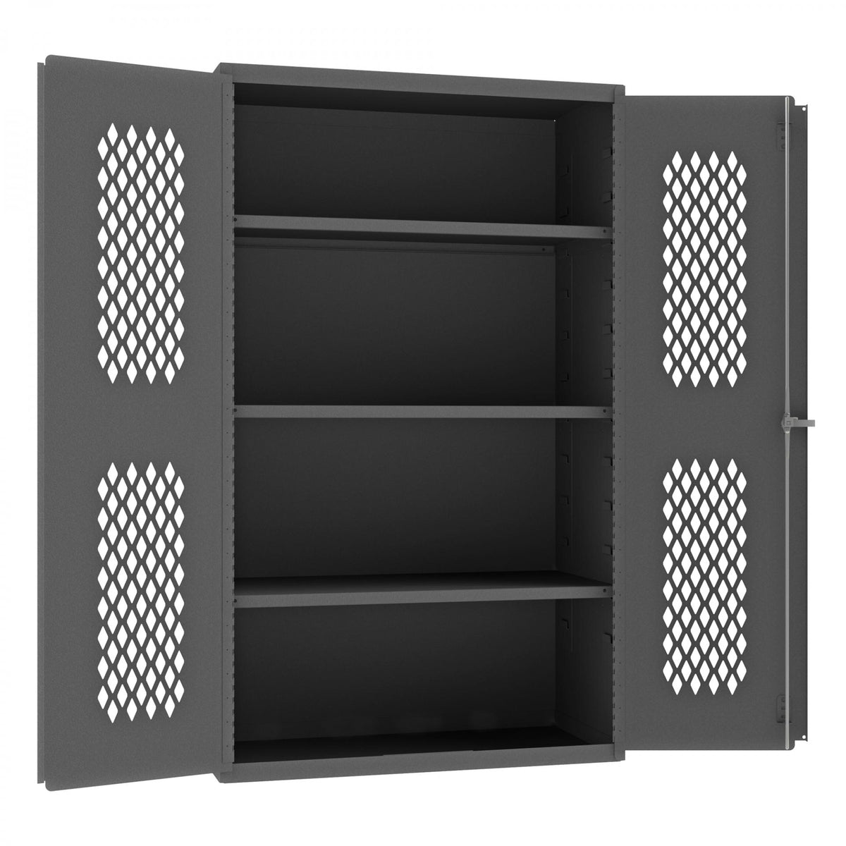 Ventilated Door Cabinet, 14 Gauge, 3 Shelves, 36 x 24 x 72