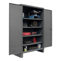 Extra Heavy Duty Cabinet, 12 Gauge, 4 Shelves, 48 x 24 x 78
