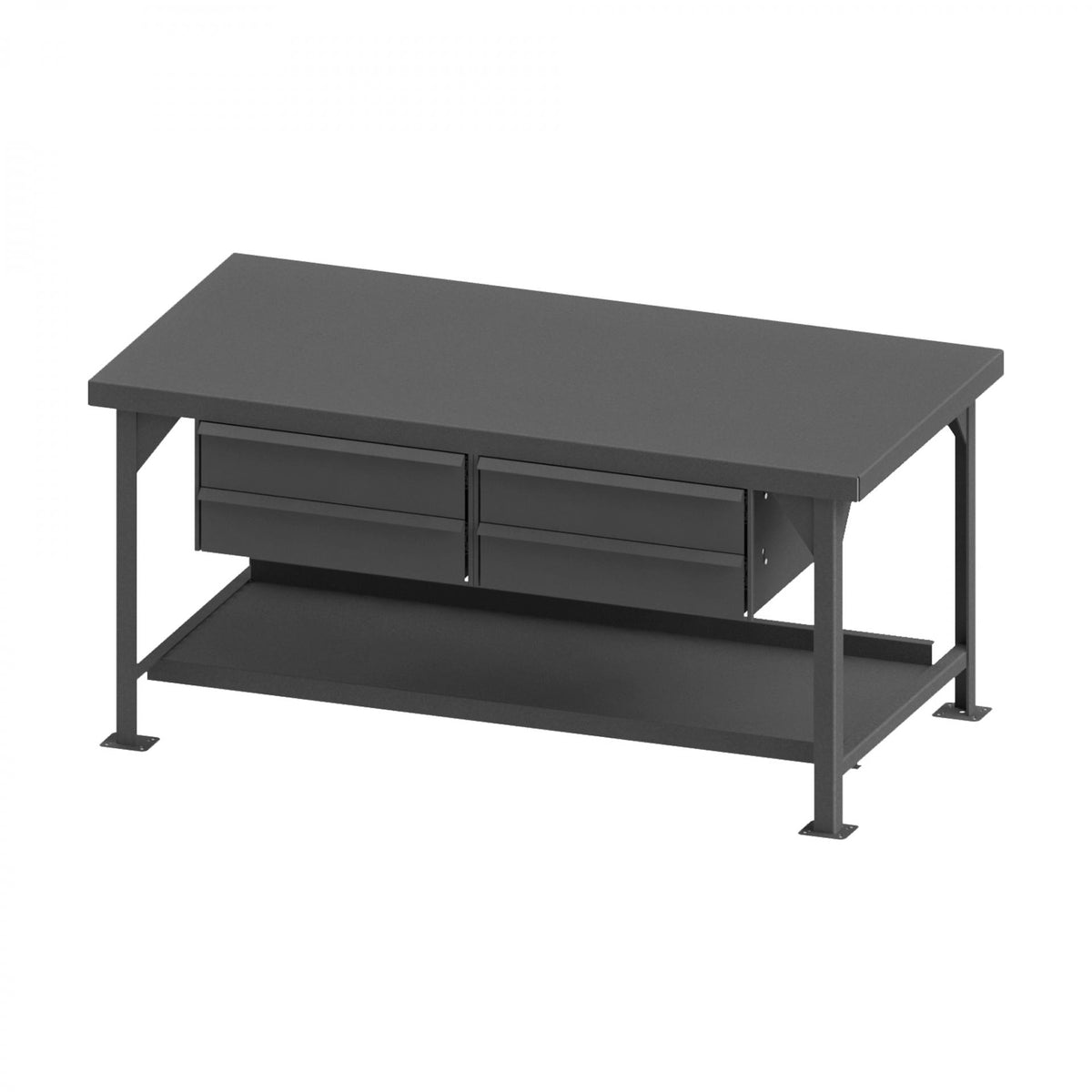 Heavy Duty Steel Workbench, 4 Drawers, 72 x 36