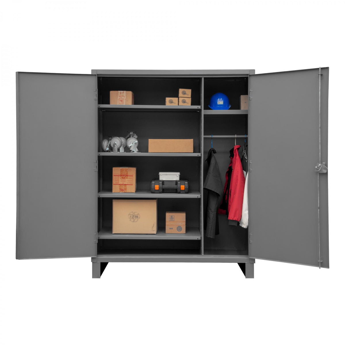 Wardrobe Cabinet, 12 Gauge, 5 Shelves, Hanger Bar, 48 x 24 x 78