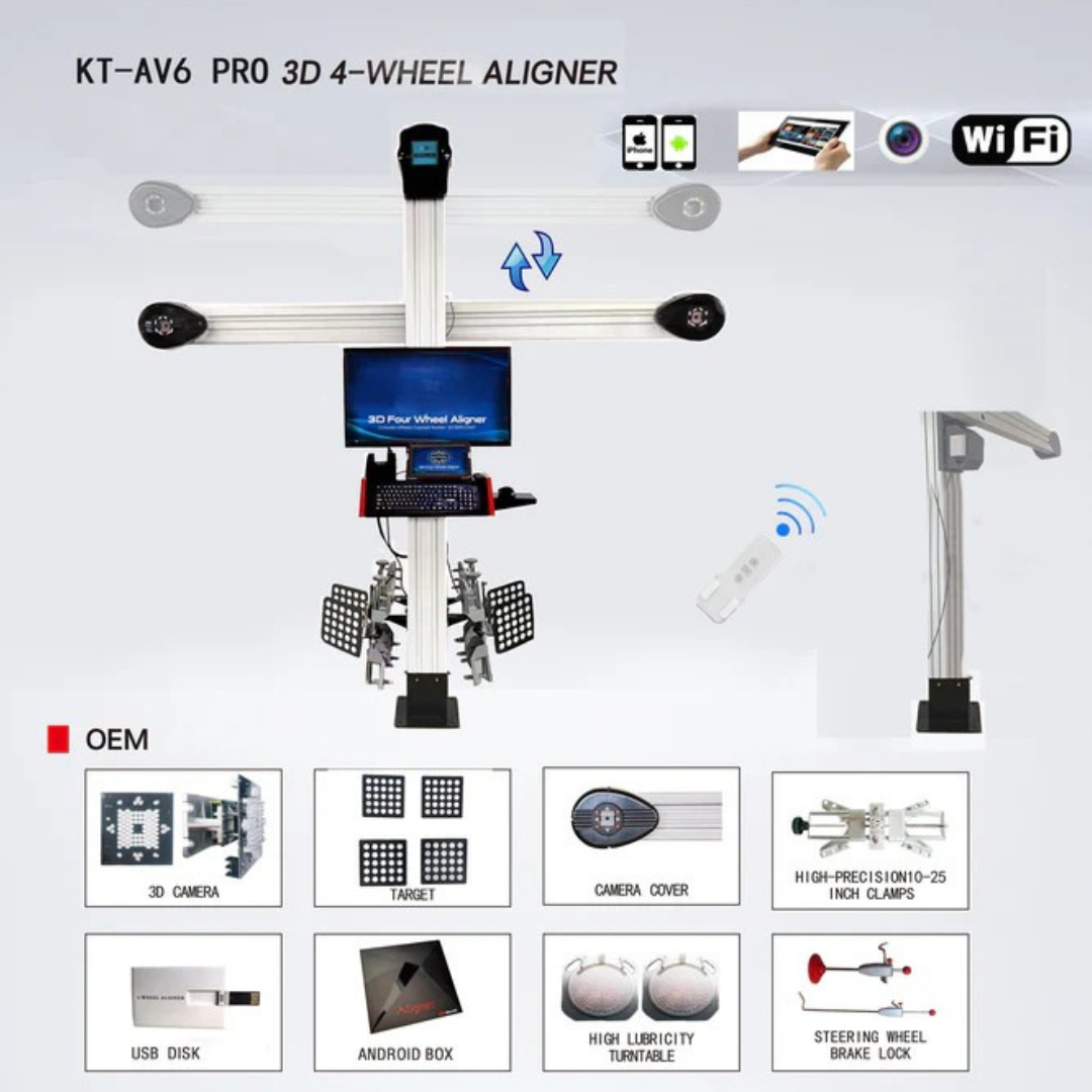 Katool KT-AV6 Pro Wheel Alignment Machine Works on 2 Post & Scissor Lift