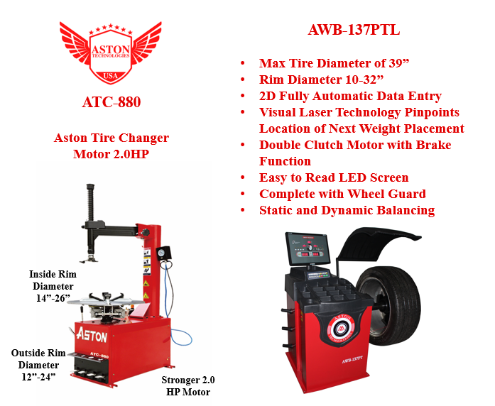 Aston® | Tire Changer and Wheel Balancer Combo: 1460-3022