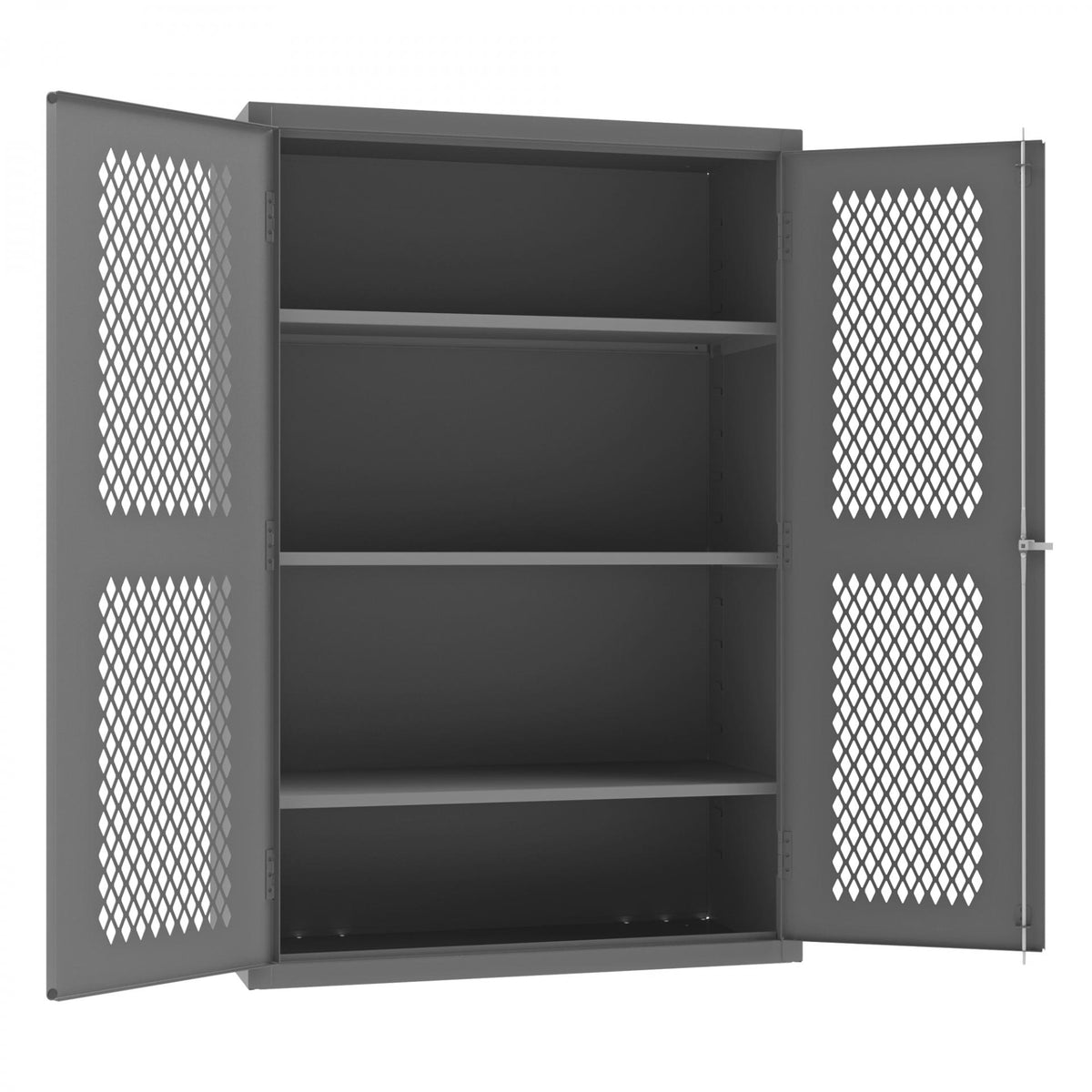 Ventilated Door Cabinet, 14 Gauge, 3 Shelves, 48 x 24 x 72