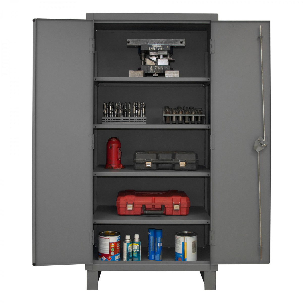 Extra Heavy Duty Cabinet, 12 Gauge, 4 Shelves, 36 x 24 x 78